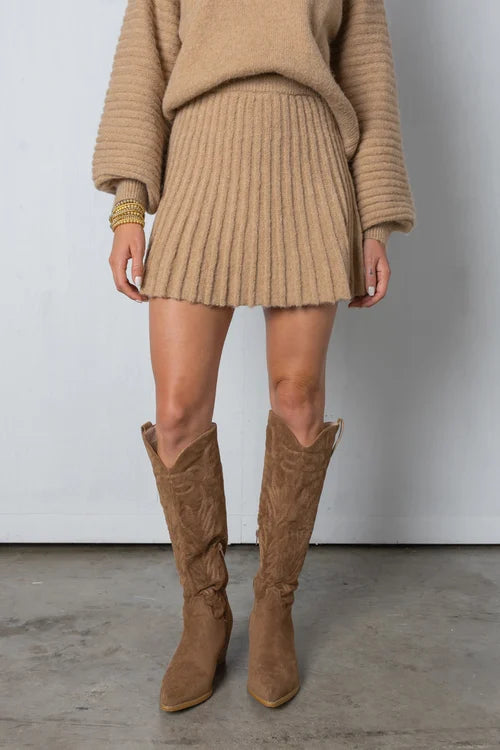 Trendy Geplooide Trui- en Rokset - Isabella