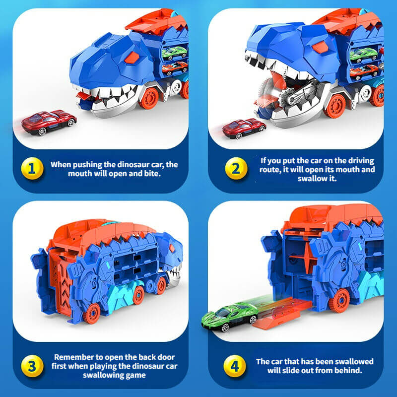 3-in-1 Race Truck voor Kinderen - T-Rex Transporter
