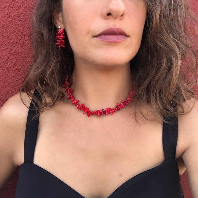 Stijlvol Gevormde Gepolijste Kristallen Halsketting - Lina