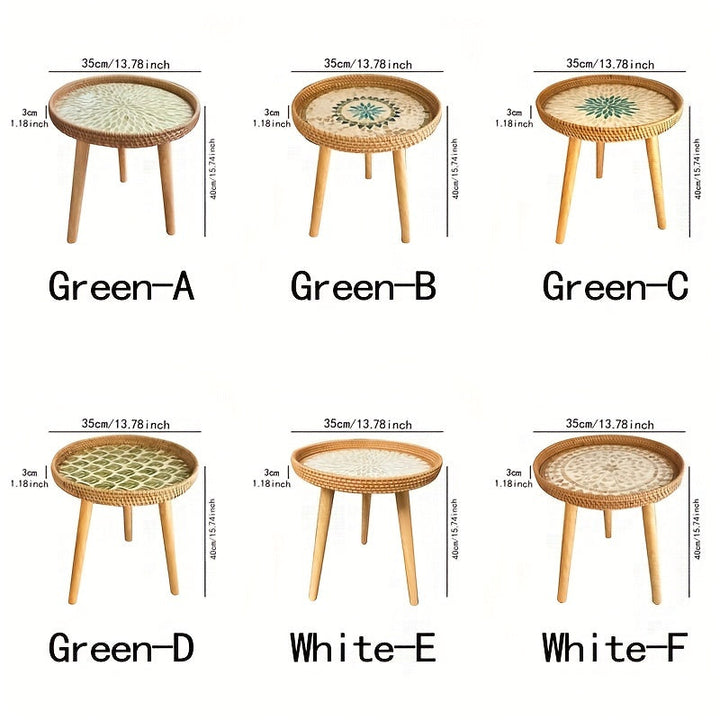 Scandinavische Rotan Bijzettafel - Elin