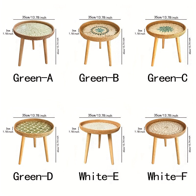 Scandinavische Rotan Bijzettafel - Elin