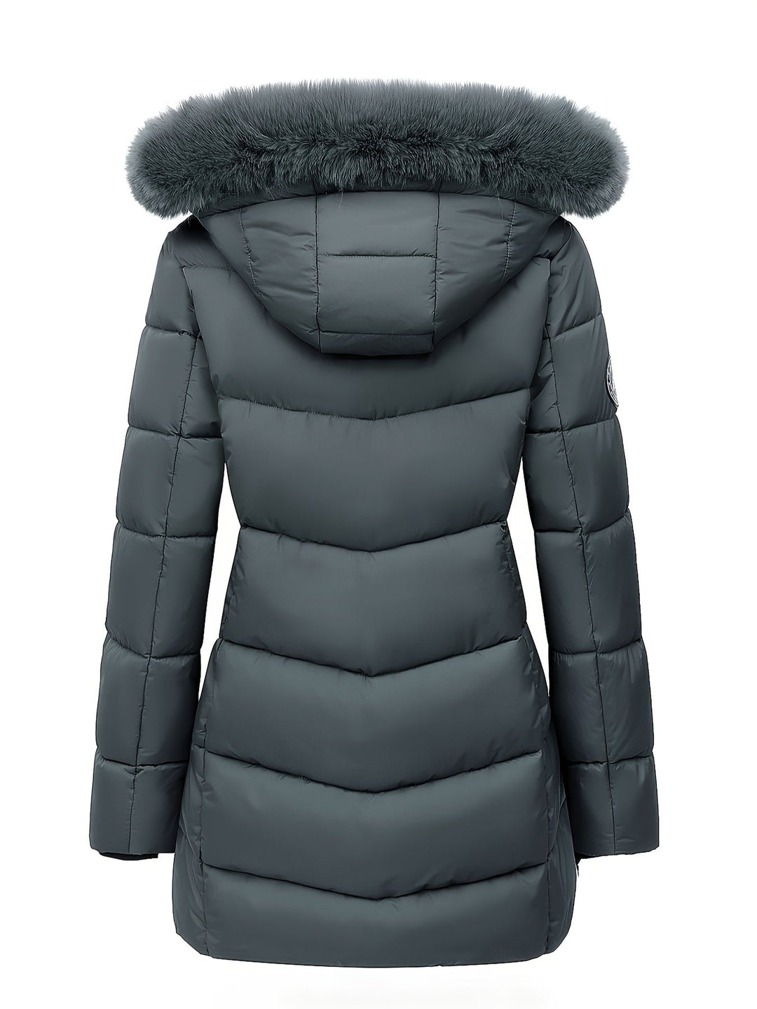 Warme Puffy Jas met Stijlvolle Details - Evelyne