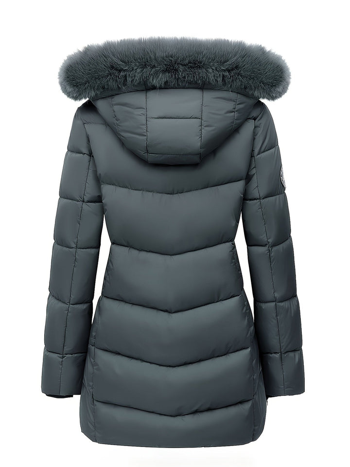 Warme Puffy Jas met Stijlvolle Details - Evelyne