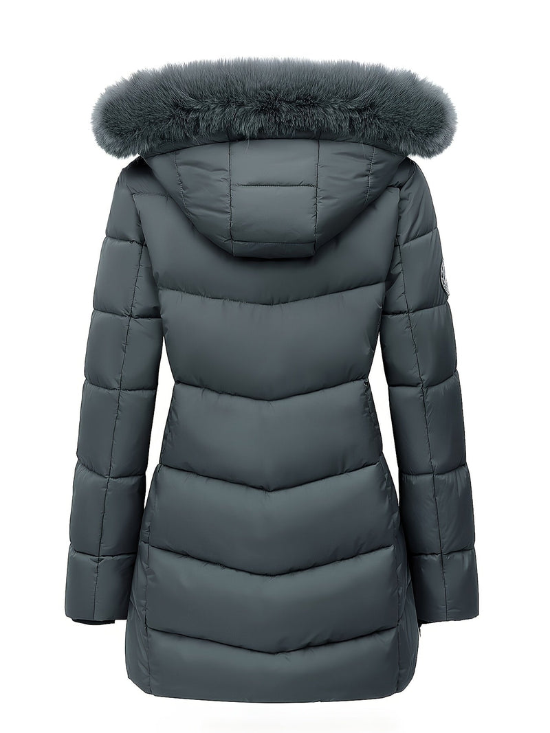 Warme Puffy Jas met Stijlvolle Details - Evelyne