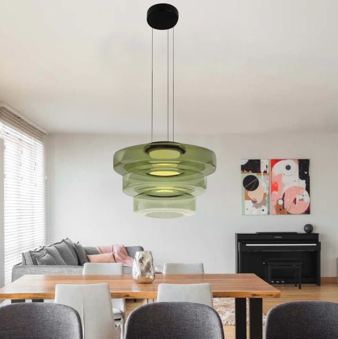 Moderne Glazen Hanglamp in Bauhaus Stijl - AuroraSphere