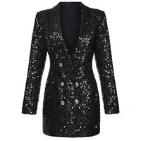 Pailletten Blazer Jumpsuit met Dubbele Rij Knopen - Stella