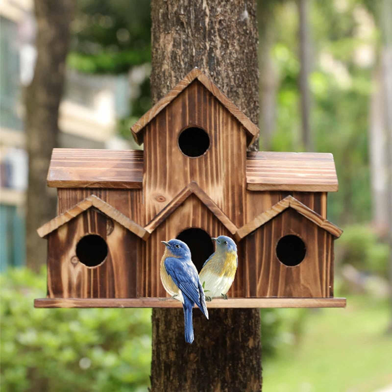 6 Gats Handgemaakt Vogelhuisje - NestHaven