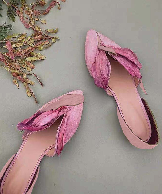 Handgemaakte kanten ballerina's met rozenbloemen - Odette