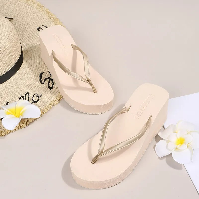 Dames Plateau Teenslippers - Riviera