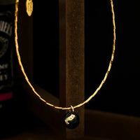 Vintage Gouden Barst Halsketting - Iris
