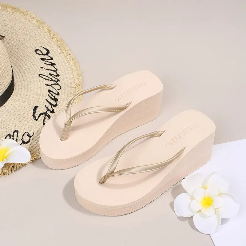 Dames Plateau Teenslippers - Riviera