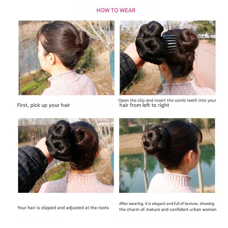Bloemvormige Haarklem met Hairextension – Fiora