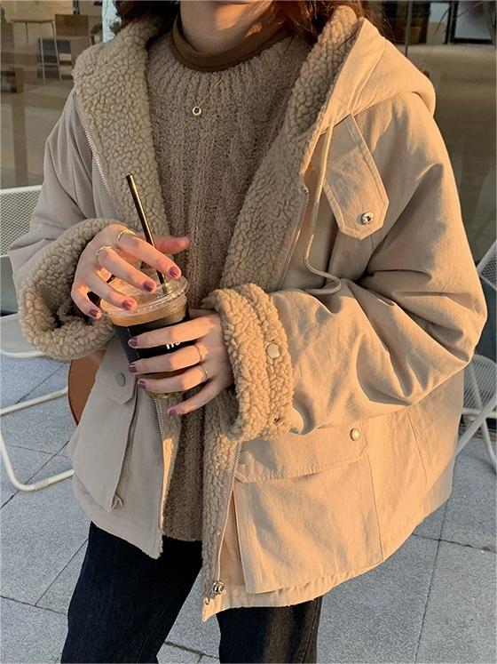 Warme Oversized Damesjas met Capuchon - Freya Fleece Parka