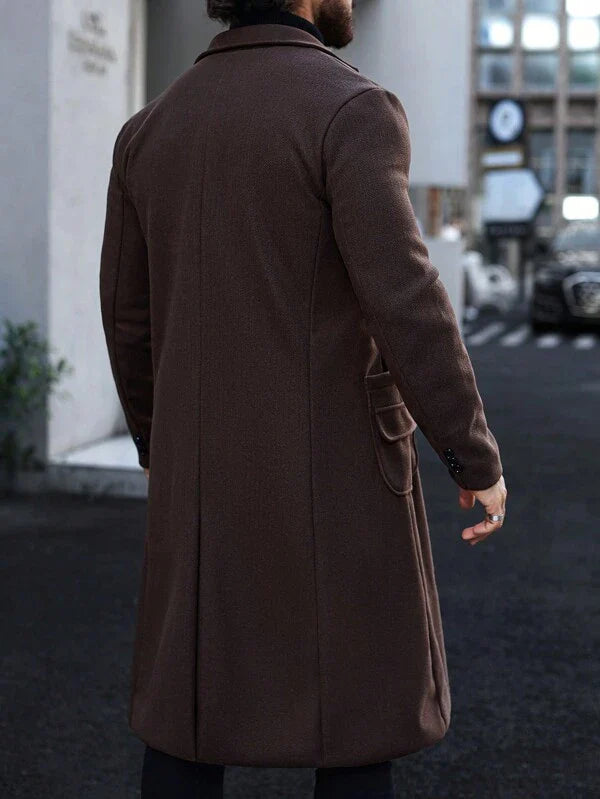 Luxe Bruine Lange Jas voor Heren - Alden