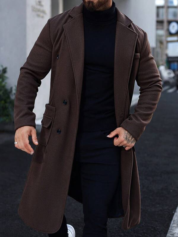 Luxe Bruine Lange Jas voor Heren - Alden