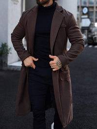 Luxe Bruine Lange Jas voor Heren - Alden