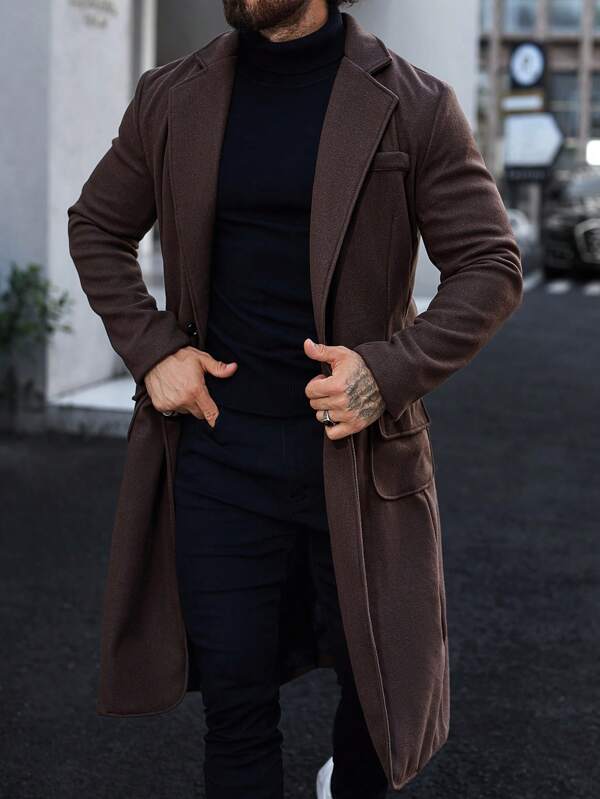 Luxe Bruine Lange Jas voor Heren - Alden