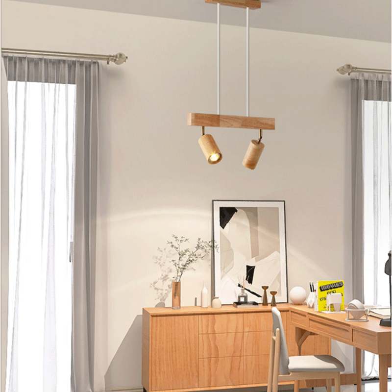 Verstelbare Houten Plafondspotlamp - EcoLux