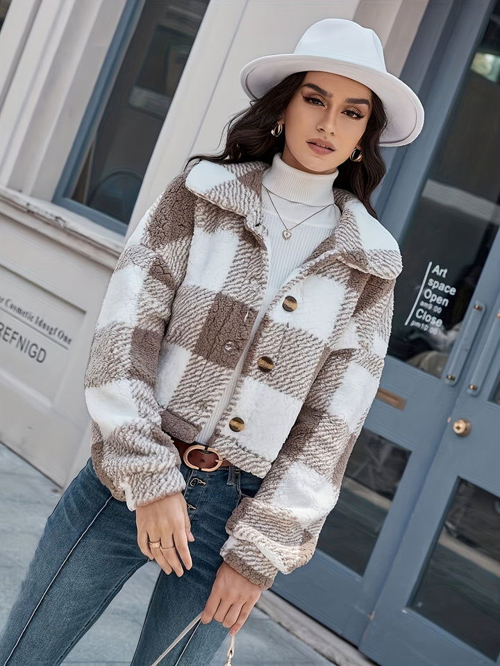Geruite Teddyjas met Knoopsluiting - Clara