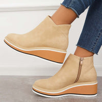 Trendy Dames Enkellaarzen met Ritssluiting en Plateau - Alessia
