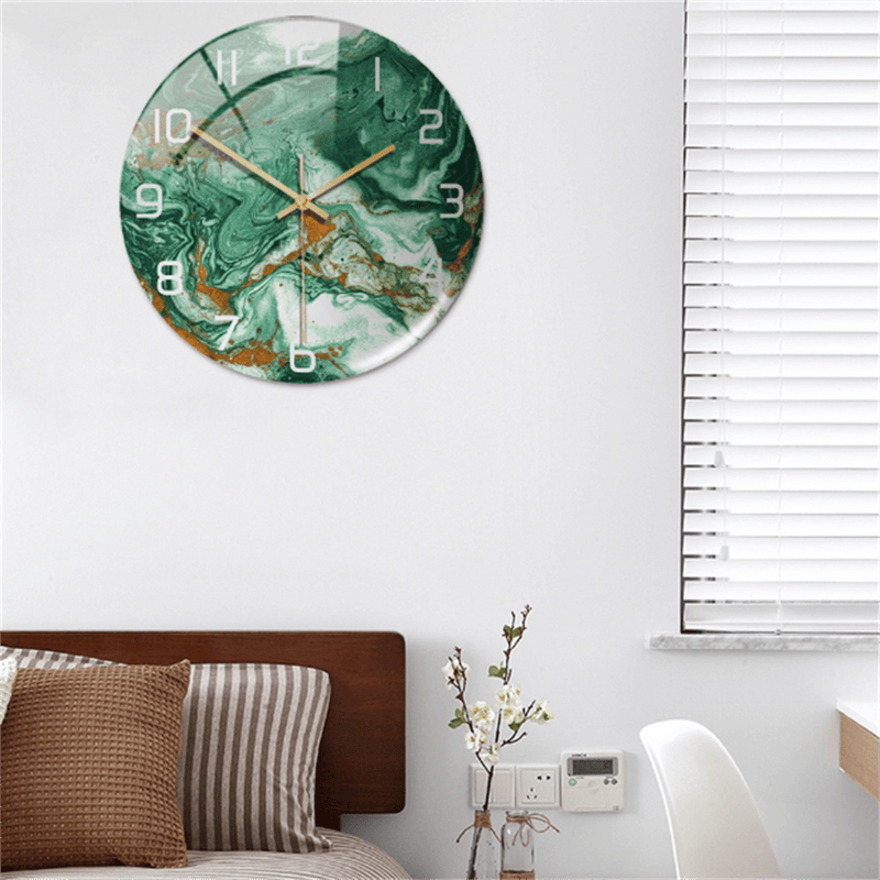 Stijlvolle Wandklok met Marmeren Textuur - MarbleTime