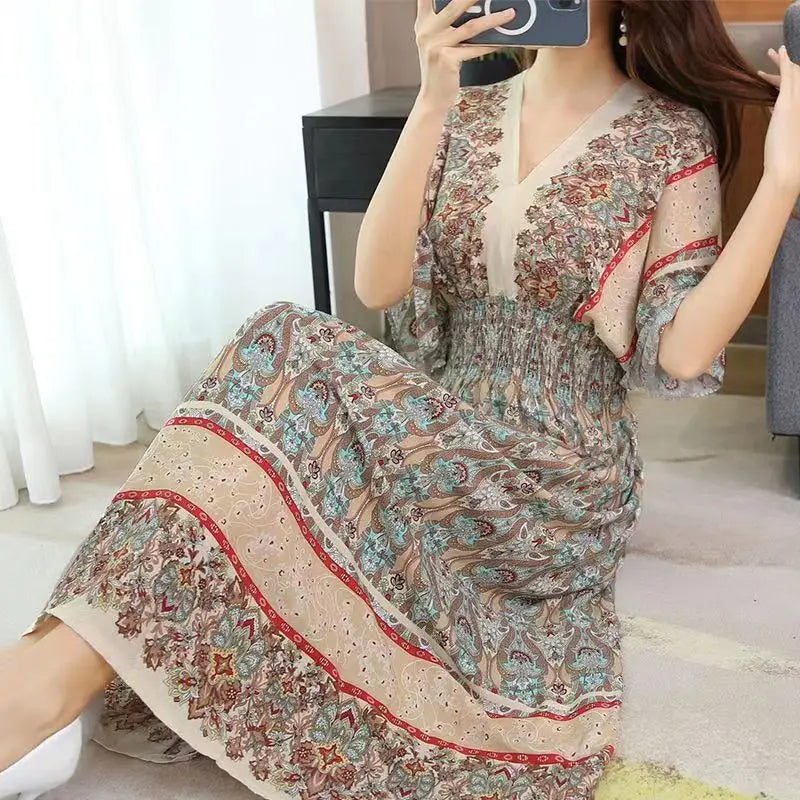 Vardi Dante™ Mia Maxi-Jurk | Retro & Casual
