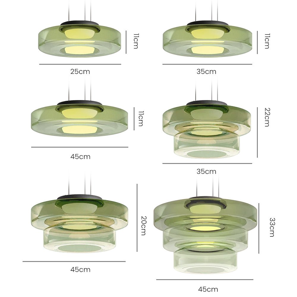 Moderne Glazen Hanglamp in Bauhaus Stijl - AuroraSphere