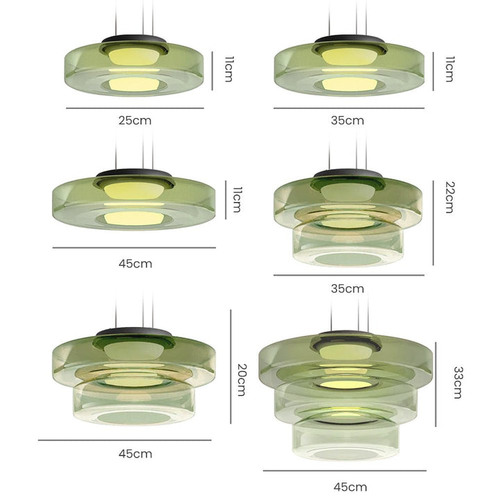 Moderne Glazen Hanglamp in Bauhaus Stijl - AuroraSphere