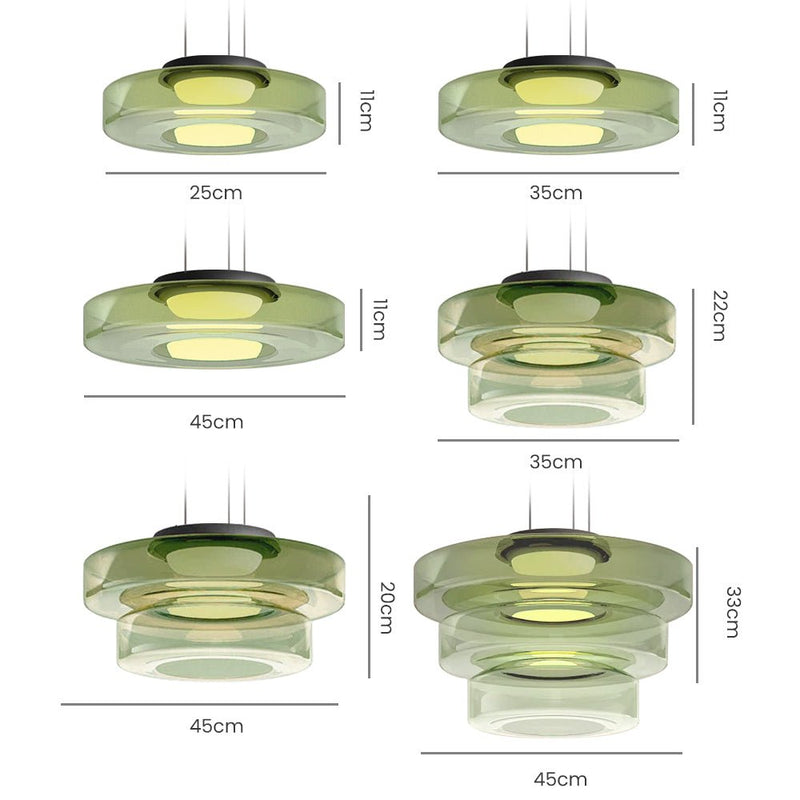 Moderne Glazen Hanglamp in Bauhaus Stijl - AuroraSphere