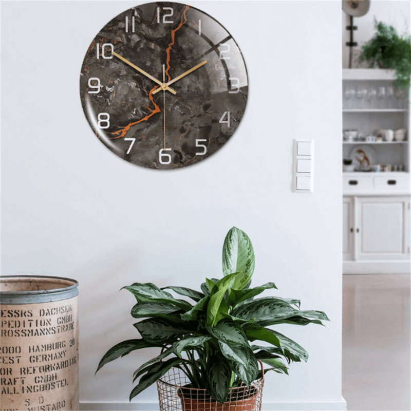 Stijlvolle Wandklok met Marmeren Textuur - MarbleTime