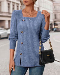 Dzianinowy damski top z guzikami – Mireille