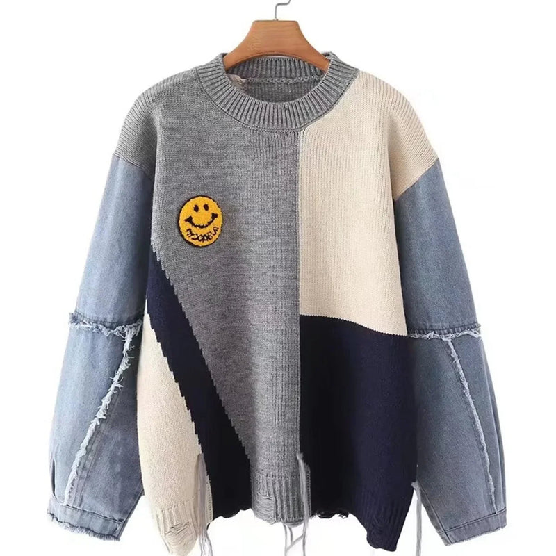 Vrolijke Patchwork Sweater voor Dames - Liora