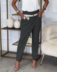 Trendy Dames Patchwork Broek met Riem - Liv