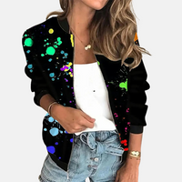 Dames Retro Bomberjack met Print - Zoë