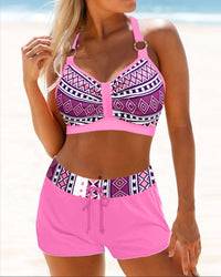 Bikini met Hoge Taille en Geometrisch Patroon – Serena