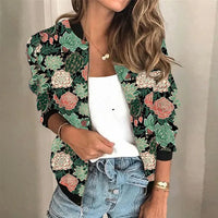 Trendy Bedrukte Dames Rits-Jas - Faye