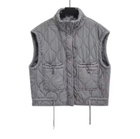 Grijze Mouwloze Katoenen Bodywarmer – Thalia