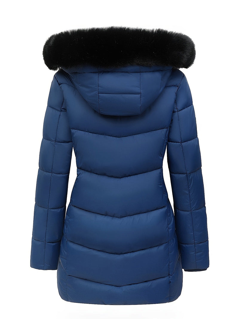 Warme Puffy Jas met Stijlvolle Details - Evelyne