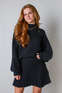 Trendy Geplooide Trui- en Rokset - Isabella