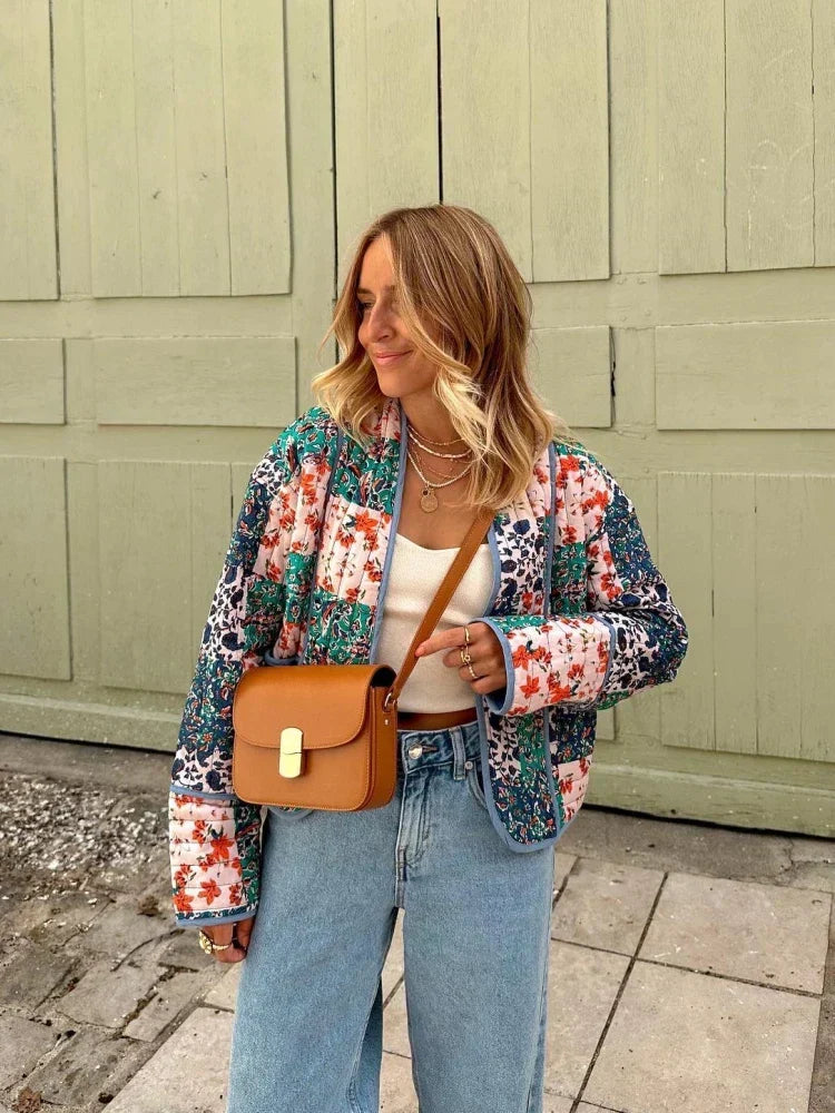 Omkeerbare Patchwork Jas voor Dames – Liora