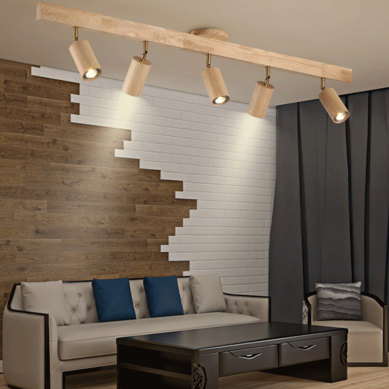 Verstelbare Houten Plafondspotlamp - EcoLux