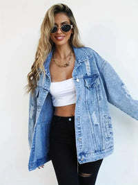 Waterdichte & Gevoerde Oversized Dames Jeansjack – Talia