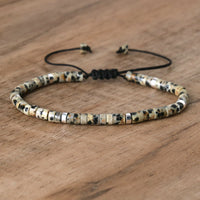 Gevlochten Armband met 2,4 mm Natuurlijke Steen Rollers - Seraphina