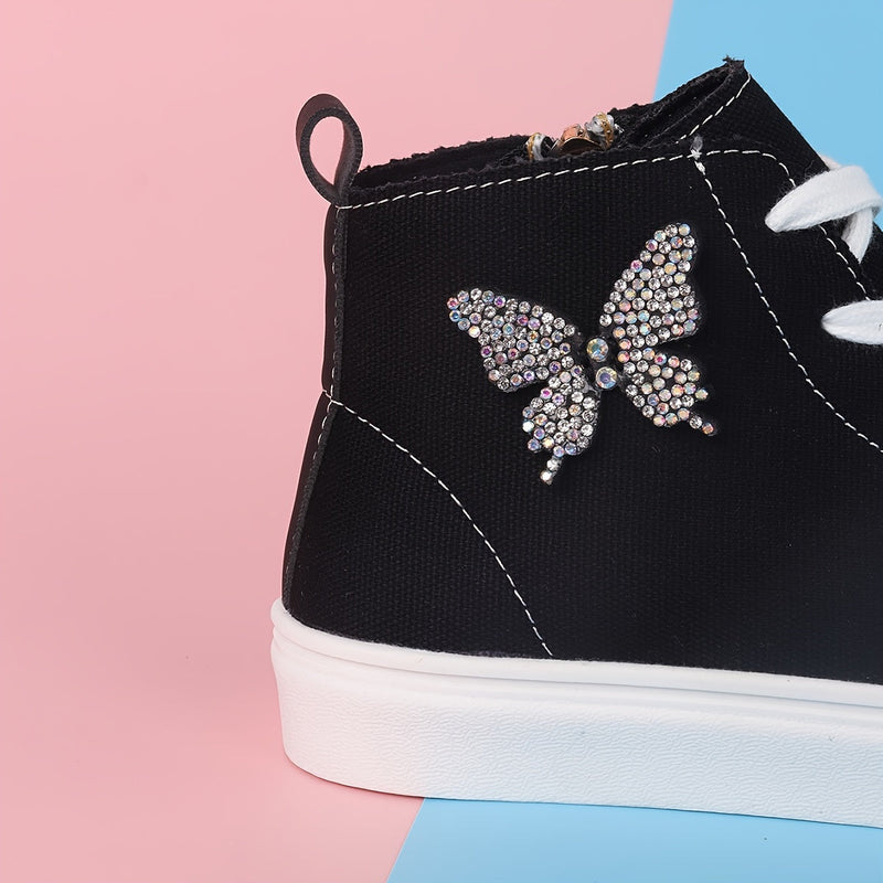 Hoge canvas kindersneakers Lunel| met Vlinderstrik|Stijlvol & Speels