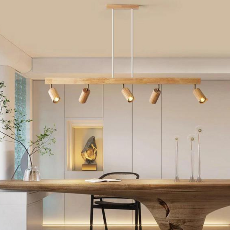 Verstelbare Houten Plafondspotlamp - EcoLux
