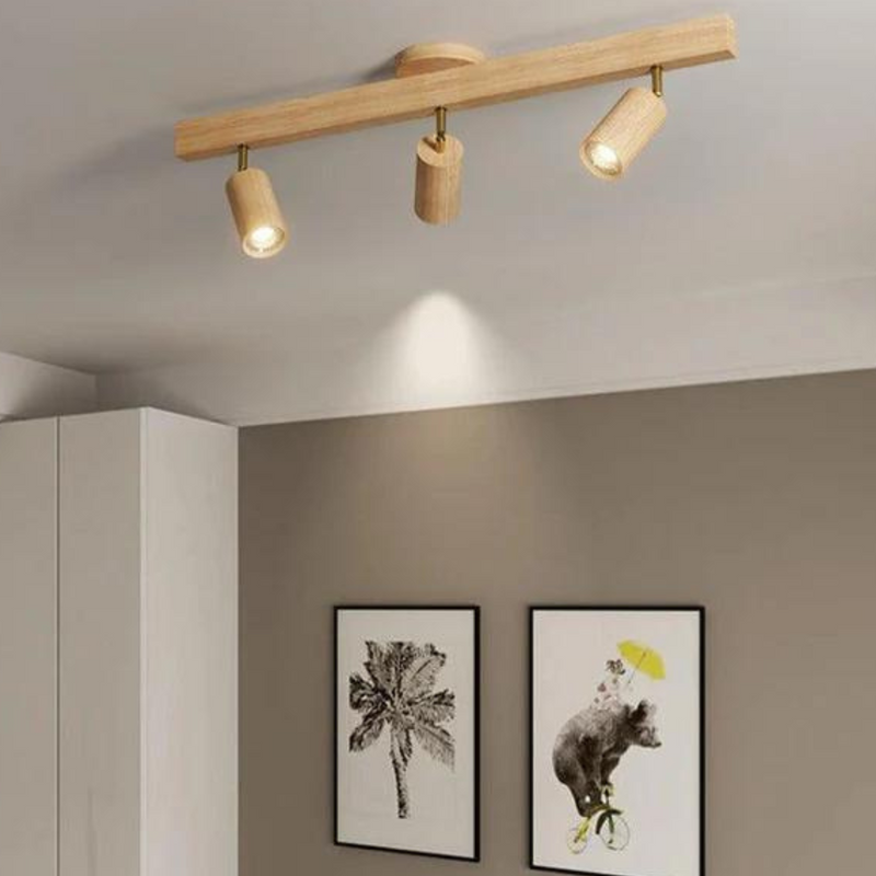 Verstelbare Houten Plafondspotlamp - EcoLux