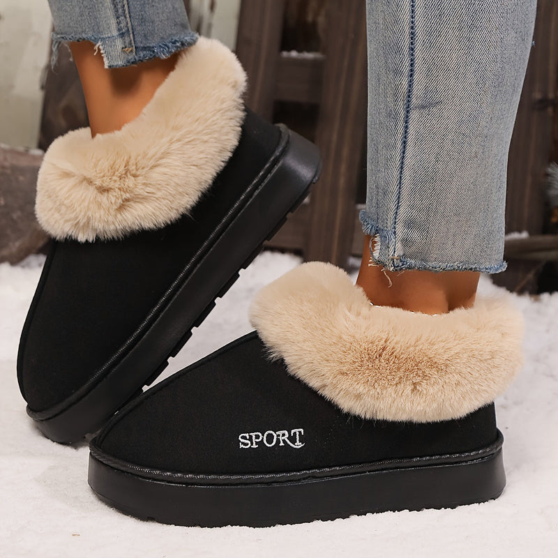 Warme Pluche Dames Pantoffels met Antislip Zool - Sienna