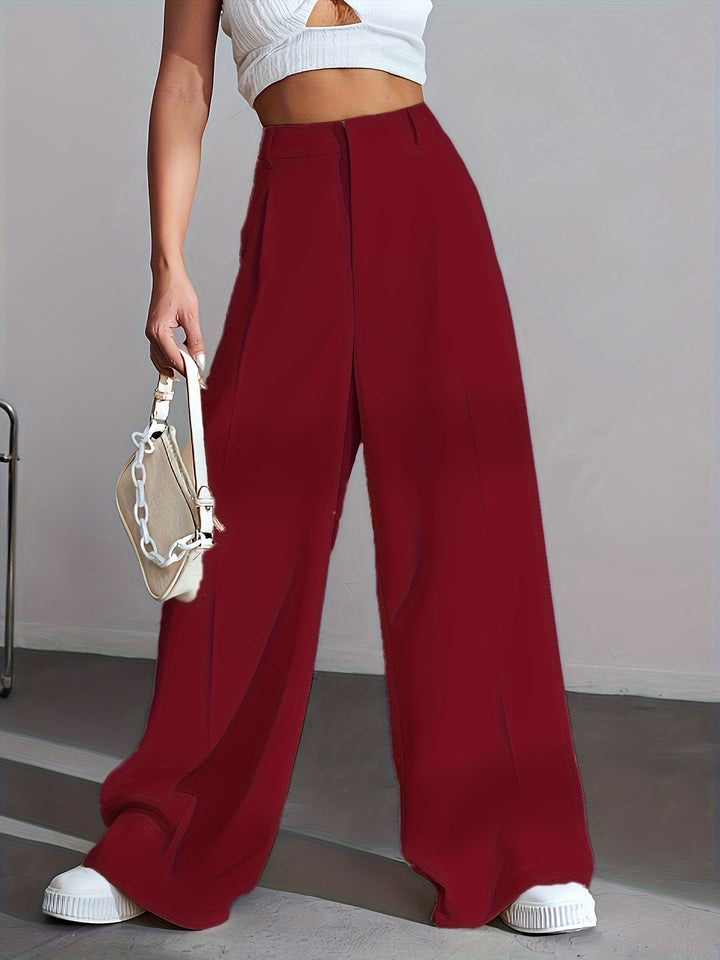 Luxe Effen Broek Met Wijde Pijpen - Lana