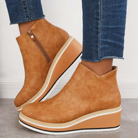 Trendy Dames Enkellaarzen met Ritssluiting en Plateau - Alessia