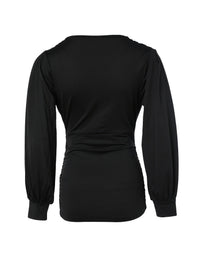 Trendy V-Hals Top Met Charmante Ruches - Elise